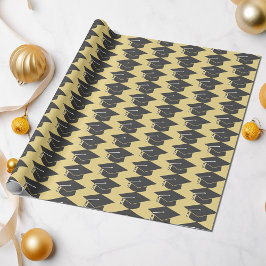 Abschluss Black Cap auf Gold Hintergrund Geschenkpapier