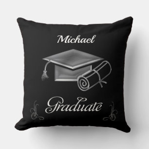 Abschluss Black & Silver, Cap & Diploma Kissen