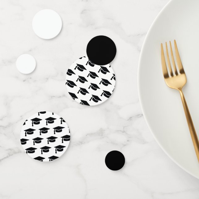 Abschluss Black Tassel Cap Konfetti (Gruppe)