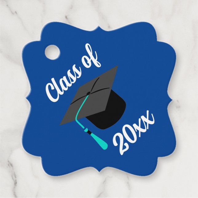 Abschluss | Blau | PERSONALISIERT | Gift Tags Geschenkanhänger (Vorderseite)