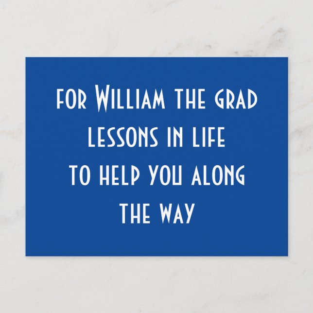 Abschluss - Blaue Party - Lehrveranstaltungen Postkarte (Vorderseite)