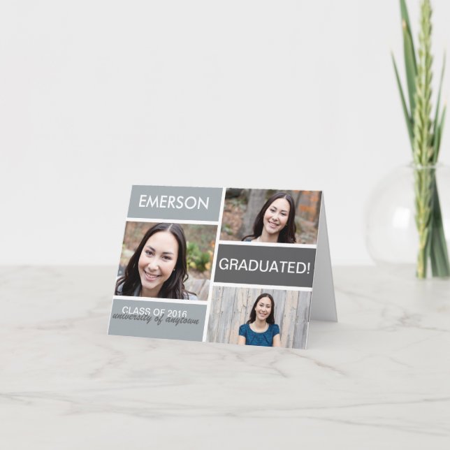 Abschluss blockiert Notecard Dankeskarte (Vorderseite)