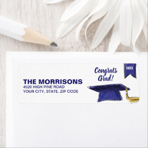 Abschluss Blue Gold Graduation Cap 20XX Custom