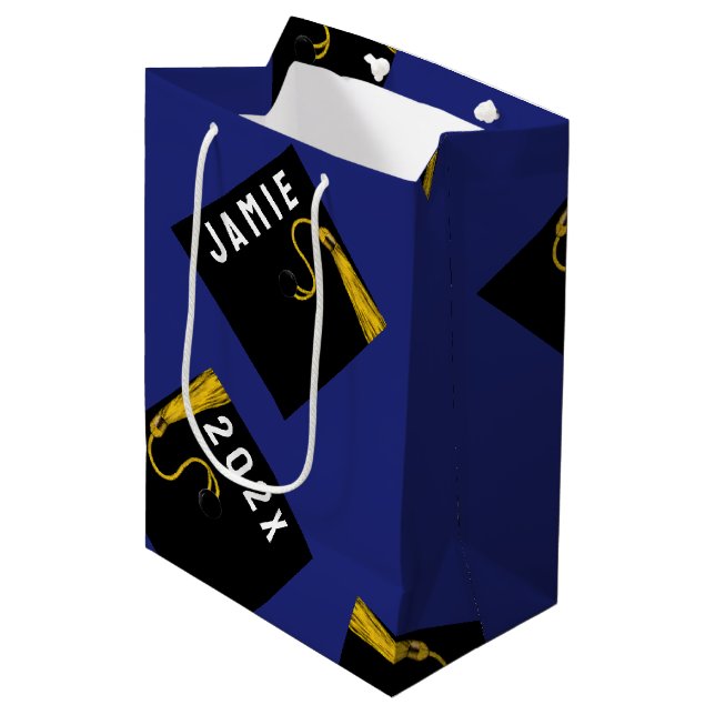 Abschluss Blue Mittlere Geschenktüte (Vorderseite Schrägansicht)