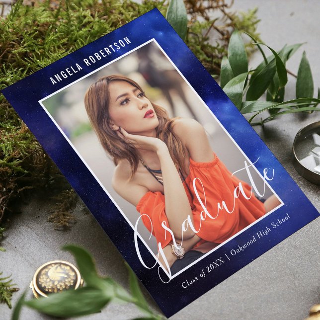 Abschluss Blue Nebula Space Stilvolles modernes Fo (Von Creator hochgeladen)