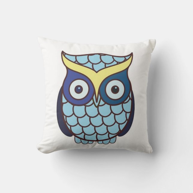 Abschluss Blue Owl Gift Square Kissen (Vorderseite)