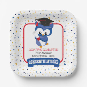 Abschluss Blue Owl Kindergarten Pappteller