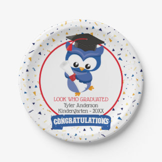 Abschluss Blue Owl Kindergarten Pappteller