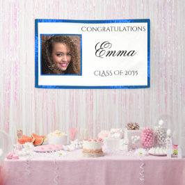 Abschluss Blue Satin Custom Foto Banner