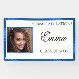 Abschluss Blue Satin Custom Foto Banner