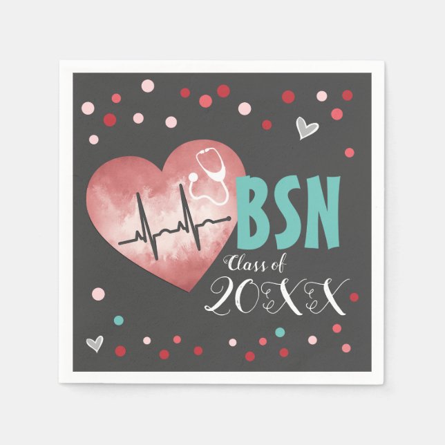 Abschluss BSN Nursing Degree Class Serviette (Vorderseite)