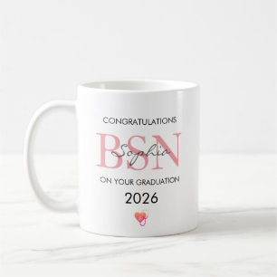 Abschluss BSN Personalisierter Name Jahrgang 2026 Kaffeetasse
