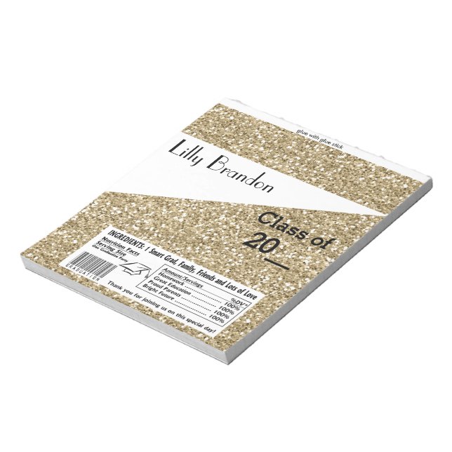 Abschluss Candy Bar Wrapper Gastgeschenk Notizblock (Rotiert)