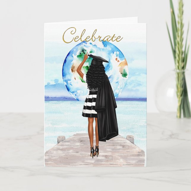 Abschluss-Card für Afrikanisches Amerikanisches Mä Karte (Vorderseite)