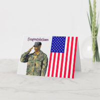 Abschluss Card für Army Boot Camp Man & Flag