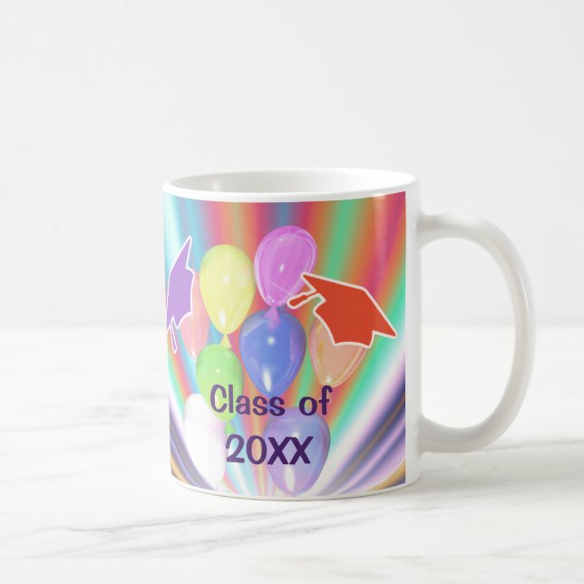 Abschluss Celebration Caps und Balloons Kaffeetasse (Rechts)