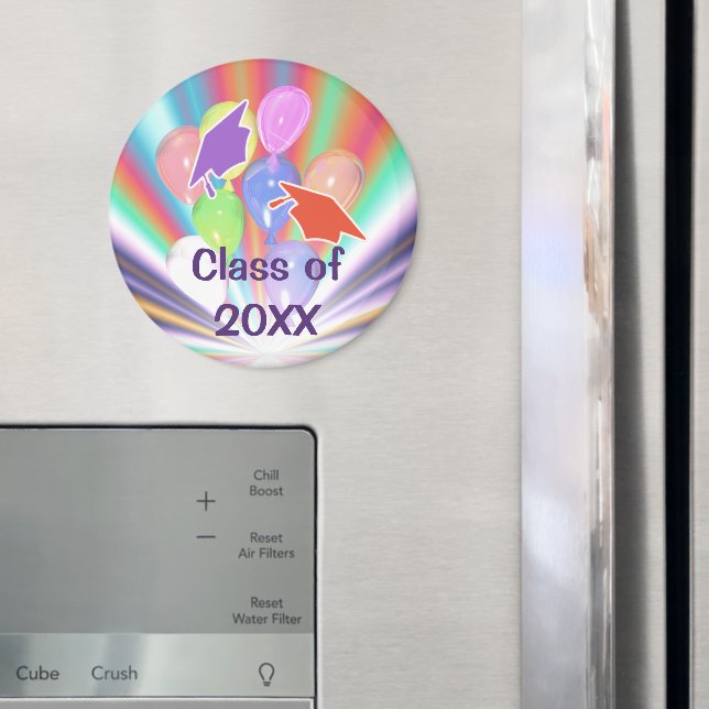 Abschluss Celebration Caps und Balloons Magnet (In Situ (Kühlschrank))