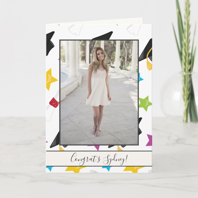 Abschluss Celebration Foto Karte (Vorderseite)