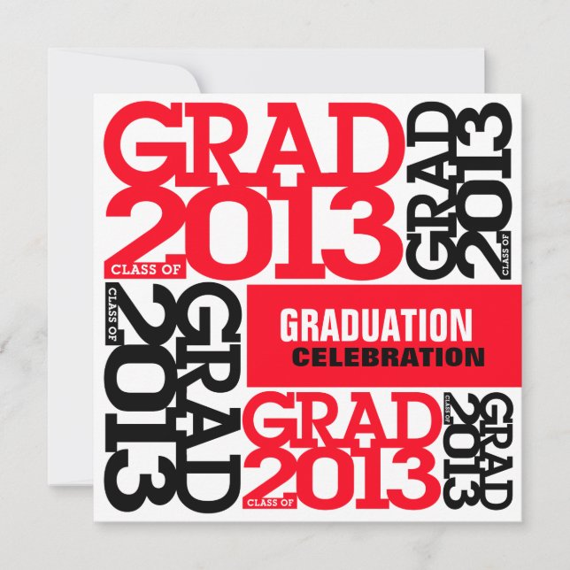 Abschluss Celebration Invitation 2013 Red 1 Einladung (Vorderseite)