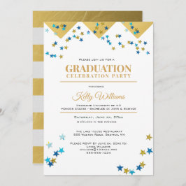 Abschluss Celebration Party, Gold, Name Einladung