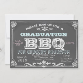 Abschluss Chalkboard GRILLEN Einladungen
