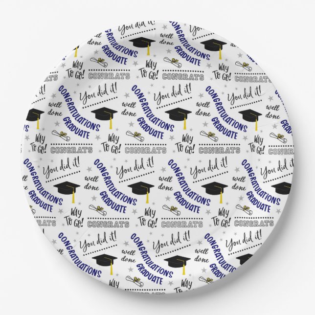 Abschluss Cheer Pattern Pappteller (Vorderseite)