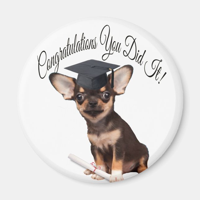 Abschluss Chihuahua-Hundemagnet Magnet (Vorne)
