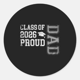 Abschluss Cl of 2026 Proud Vater Graduate Senior F Runder Aufkleber