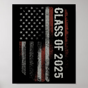 Abschluss Cl von 2025 Senior Patriotic USA Amerika Poster