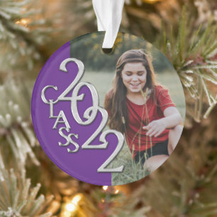 Abschluss Class 2022 Foto Lila Silberschmuck Ornament