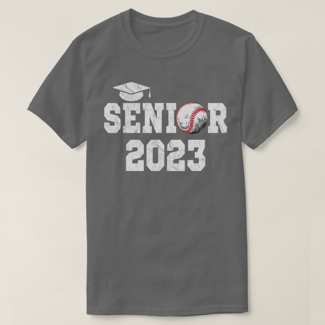 Abschluss Class 2023 Senior Baseball Player Gradu T-Shirt (Design vorne)