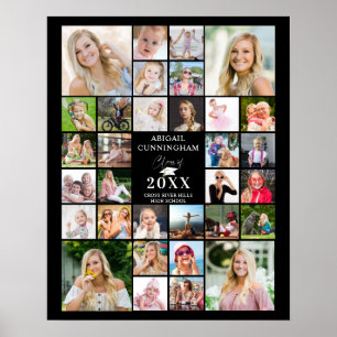 Abschluss Class 32 Foto Collage Your Color Poster