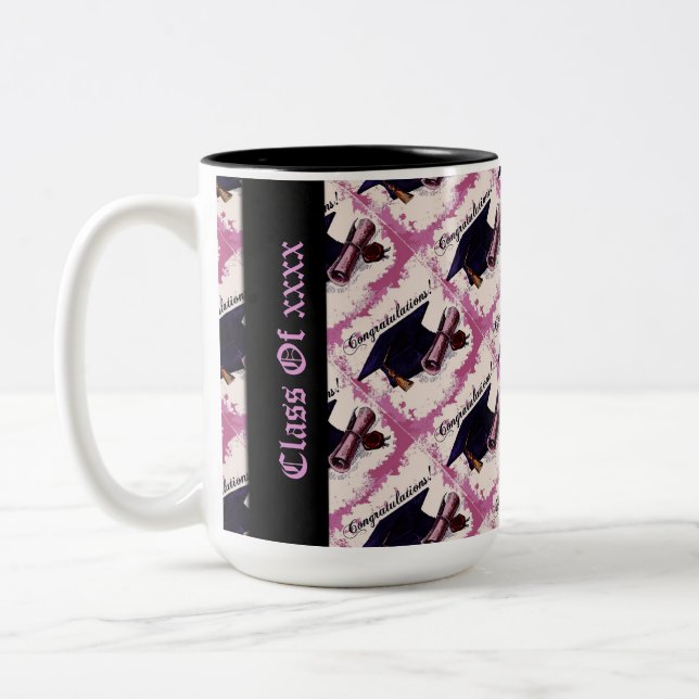 Abschluss Class Cap & Diploma Rosa Tasse (Links)