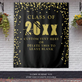 Abschluss CLASS JAHR Black Gold Confetti Black Wandteppich