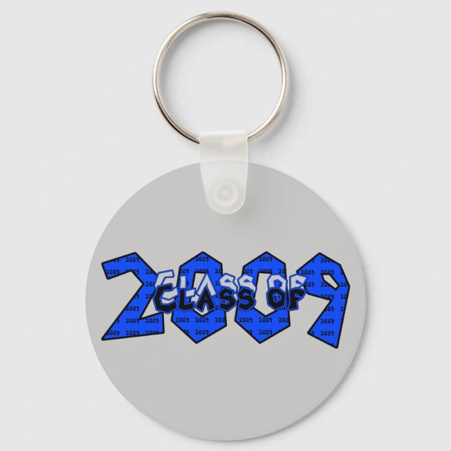 Abschluss Class of 2009 Blue and Gray Schlüsselanhänger (Vorderseite)