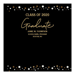 Abschluss Class of 2020 Gold/Black Elegant Poster