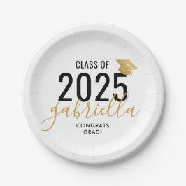 Abschluss Class of 2022 Modern Gold and Black  Pappteller