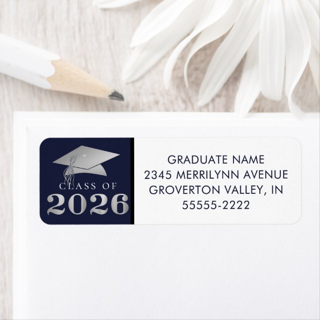 Abschluss Class of 2025 Navy Silver Imitats Foil (Insitu)