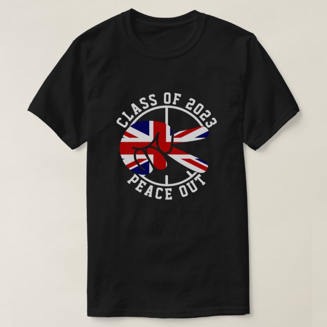 Abschluss Class of 2025 Peace Out UK Graduate T-Shirt (Design vorne)