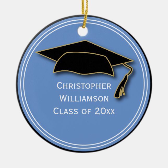 Abschluss Class of Keepake School Light Blue Keramik Ornament (Vorne)