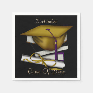 Abschluss & Class Wiedersehen Cap & Diploma Napkin Serviette