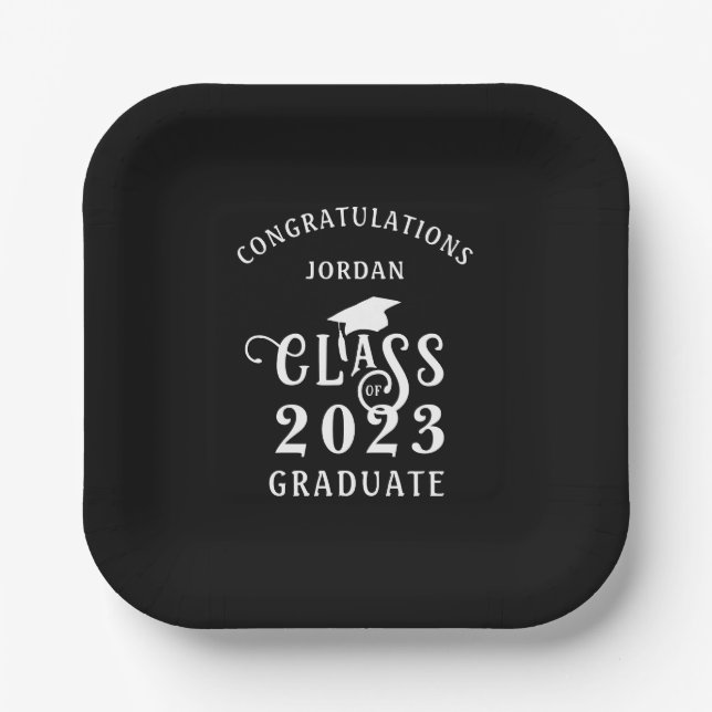 Abschluss Class Year Glückwunschs - benutzerdefini Pappteller (Vorderseite)