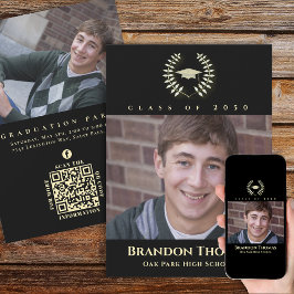 Abschluss Classic Foto Black Gold Preisträger Einladung