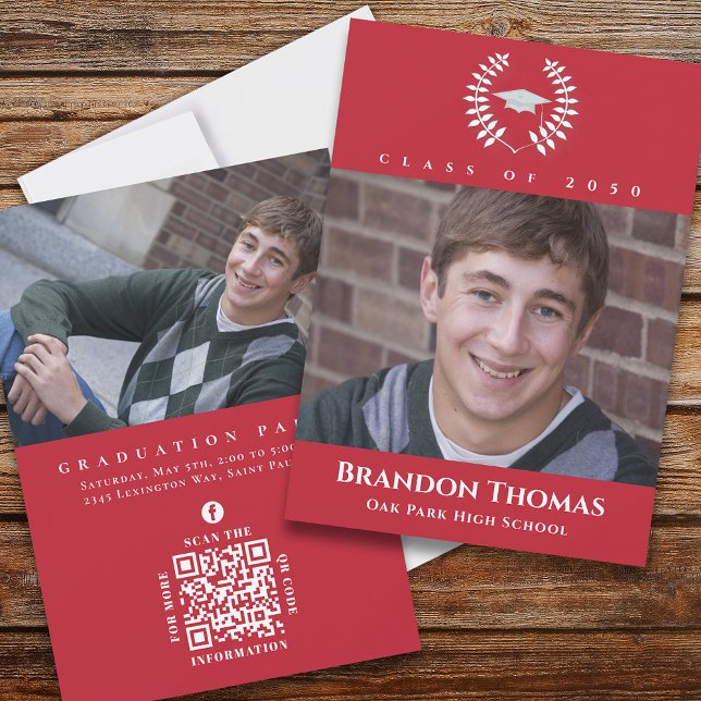 Abschluss Classic Foto Kardinal Roter Preis Einladung (Von Creator hochgeladen)