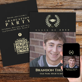 Abschluss Classic Foto Laureate Laurel Gold Einladung