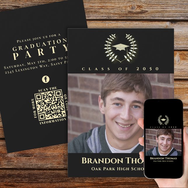 Abschluss Classic Foto Laureate Laurel Gold Einladung (Von Creator hochgeladen)