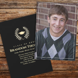 Abschluss Classic Foto Laureate Laurel Gold Einladung