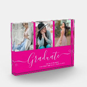 Abschluss-Collage-Block mit Hot-Rosa-Foto Fotoblock