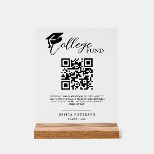 Abschluss Colleg der modernen High School - QR-Cod Acrylschild