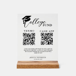 Abschluss Colleg der modernen High School - QR-Cod Acrylschild